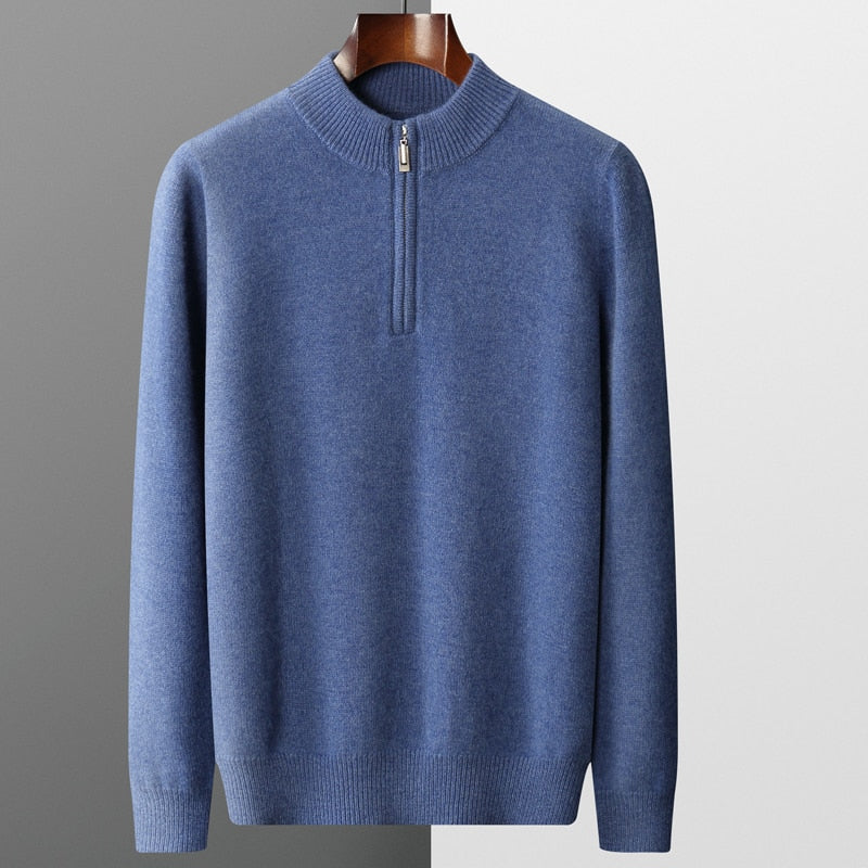 Fabio Cashmere Quarter-Zip | EMPRESS BLANC™